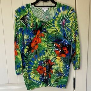 Tropical Print Women cardigan L